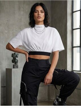 Heron Preston,White Mock Neck Crop Top